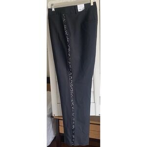 Lane Bryant Signature Fit Sequin Side Black The Perfect Drape Straight Pant 18